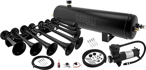 Vixen Horns OCTOPOD - Kit de bocina de tren para camiones/coches/semi. Sistema completo a bordo, compresor de aire de 200 psi, tanque de aluminio de