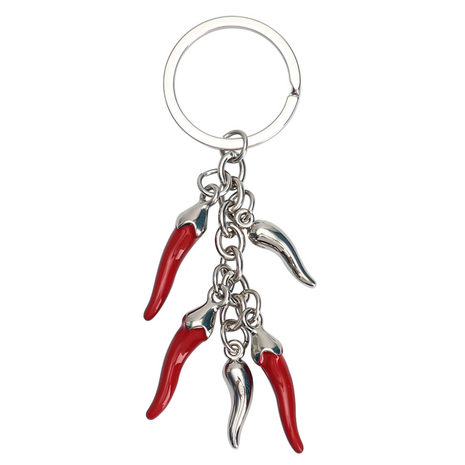 NIHENHAO Fashionable Chili Pepper Keychain Stylish Bag Charm Alloy Keyring Decoration Unique Oil Droplet Effect Key Chain-shapeB