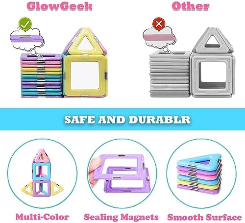 Magnetic Building Blocks Magnetic Tiles Toys for Girls Boys Kids Learning Educational Magnets Construction Set Toys for 3 4 5 6 7 8+ Year Old STEM Toy Christmas Birthday Gift Age 3-8 Toddlers 5 51C8ZFiWAvL. AC