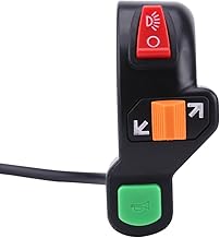 Handlebar Control Switch Qiilu Motorcycle Handlebar Mount Switch with 3 Buttons for Headlights, Scooters and ATV with a Handlebar Diameter of 22mm (Multicoloured Buttons)