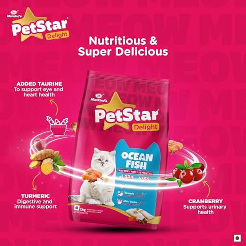 Image of Mankind PetStar Kitten Cat Food - Ocean Fish Flavour (400g) | Complete & Balanced Nutrition for Healthy Growth, Hairball & Digestive Care