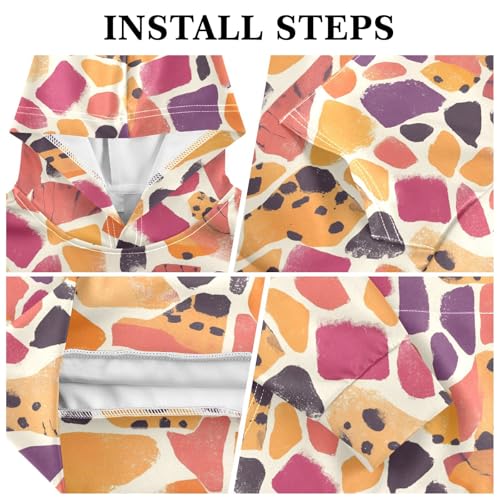 KLL Abstract Leopard Cheetah Skin Shapes Toddlers and Boys' Sweatshirt Long Sleeve Hooded Pullover Shirts with Kangaroo3