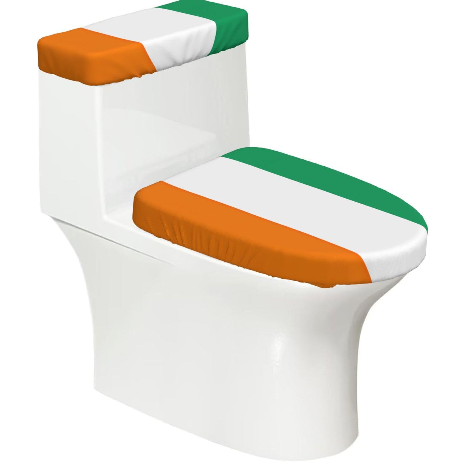 Flag Of Cote D'Ivoire Print Bathroom Decor Toilet Lid Cover And Tank Covers, Restroom Accessories Fits Most Round