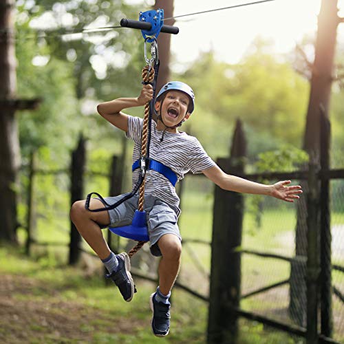 Jugader 160FT Zipline Kits for Backyard with 100 Stainless Steel Cable