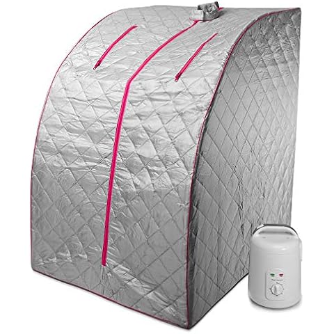 Durherm Portable Personal Therapeutic SPA Home Steam Sauna Weight Loss Slimming Detox (Pink Outline) Cover