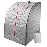 Durherm Portable Personal Therapeutic SPA Home Steam Sauna Weight Loss Slimming Detox (Pink Outline)