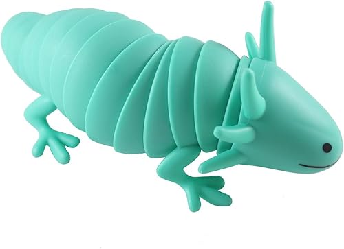 Miniatura 3 de 1 juguete de axolote verde azulado  Juguete grande articulado articulado de axolotyl móvil  Regalo único, amante, decoración (1 verde azulado)