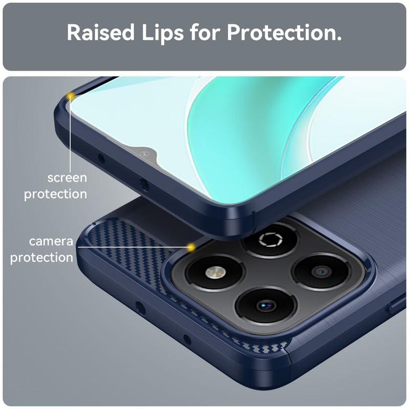 Image of Hybrid Carbon Fiber Back Case for Honor X6B (Blue)