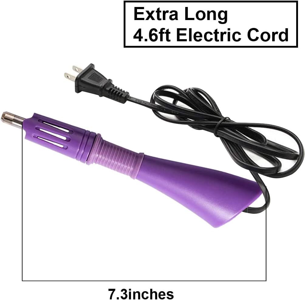 Hotfix Rhinestone Applicator, 7 in 1 Professional Iron-on DIY Hot Fix Tool Rhinestone Setter Applicator Wand Crystal Gem Tool Kit with 7 Different Sizes Tips and Support Stand (Purple)