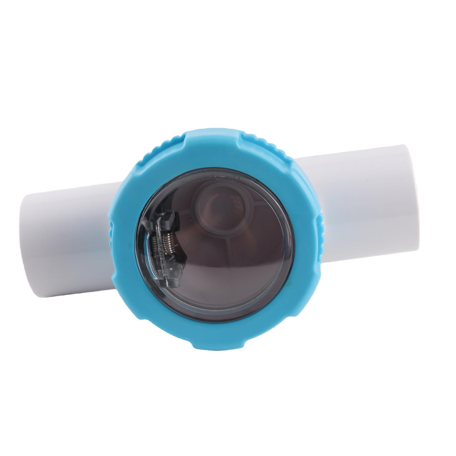 Válvula de retención 50 mm 2 vías G1 1/2 Manguera de Agua Preventor de reflujo con Tubo de Espejo Transparente para Filtro de Piscina Construcción Duradera de PVC ABS Fácil