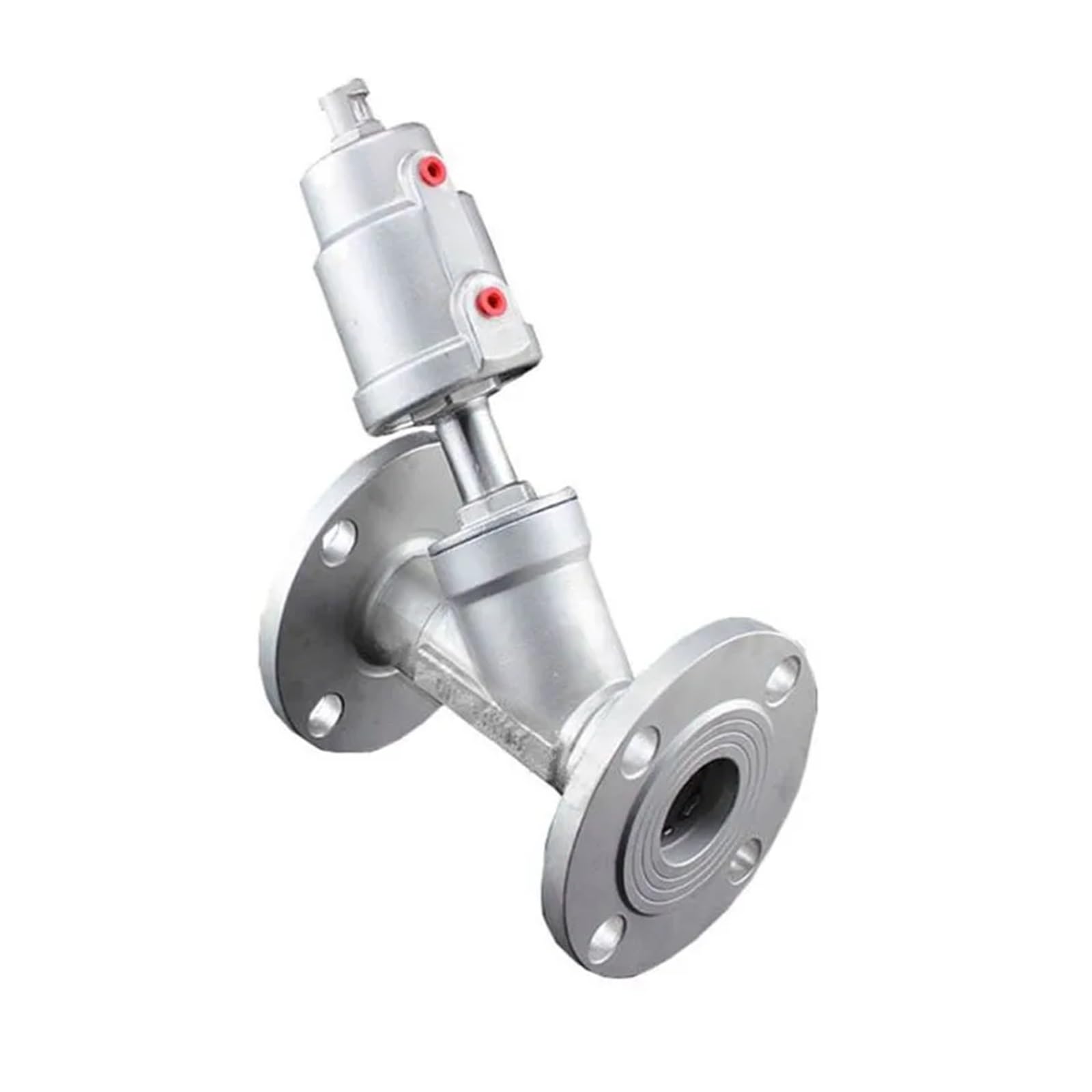 HDPHCRIUN DN32 Stainless Steel Flanged Pneumatic Angle Seat Valve Normally Closed/Open ValvesFor Steam Gas Oil(CLOSED-DOUBLE ACTING)