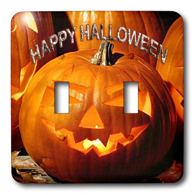 Interrupteur Happy Halloween double à bascule pour décoration murale festive