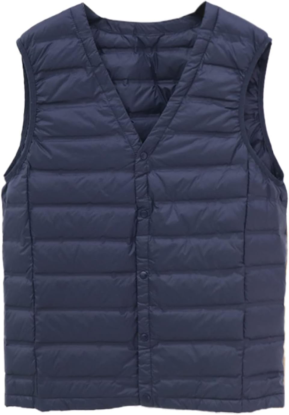 Men's Down Vest Lightweight Quilted Vest Men's Down Work Vest V-Neck Body Warmer Classic Winter Jacket