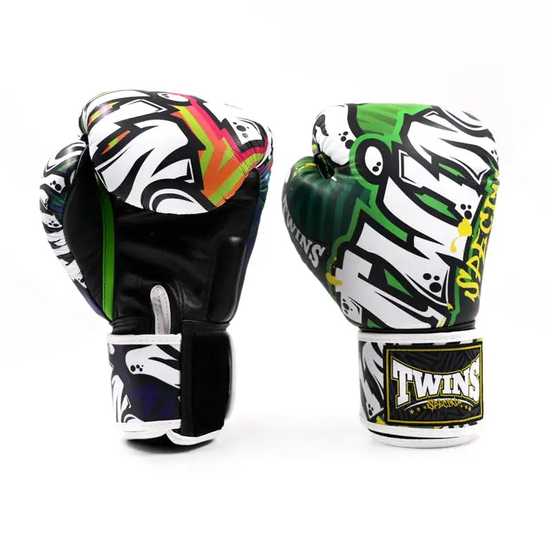 Twins Special BGVL 3 Guanti da Boxe - Vera Pelle - Graffiti 14 oz