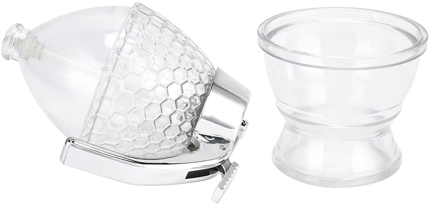N-B Honing Dispenser Glas Fles 300ML/500ML Bee Honing Druppeldispenser Mooie Pomp Fles Dispenser Honing Pot Honing Pot Met Maatpot Container Opslag Pot Knijpfles Keuken Accessoires