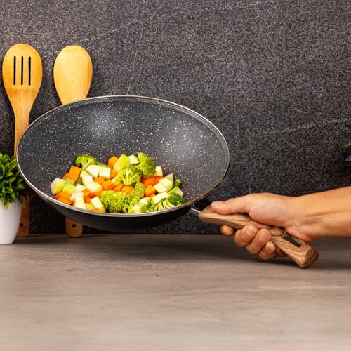 Wok Vasconia Prime 11in con Mango de Madera miniatura 4