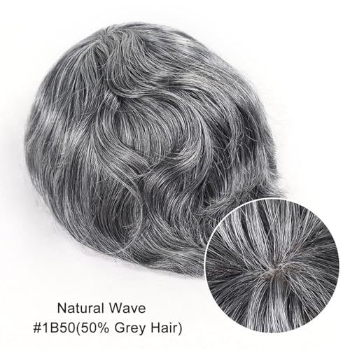 Perruque wave pour hommes toupet cheveux humains postiche mono - 3