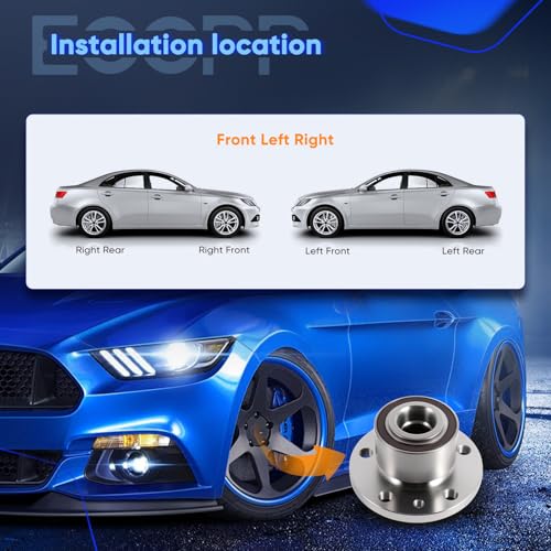 Image of ECCPP 2-Piece 513328 Wheel Hub Bearing for Volvo S60 2011-2018 | for Volvo XC60 2010-2017 w /ABS Sensor Pre-Greased Sealed