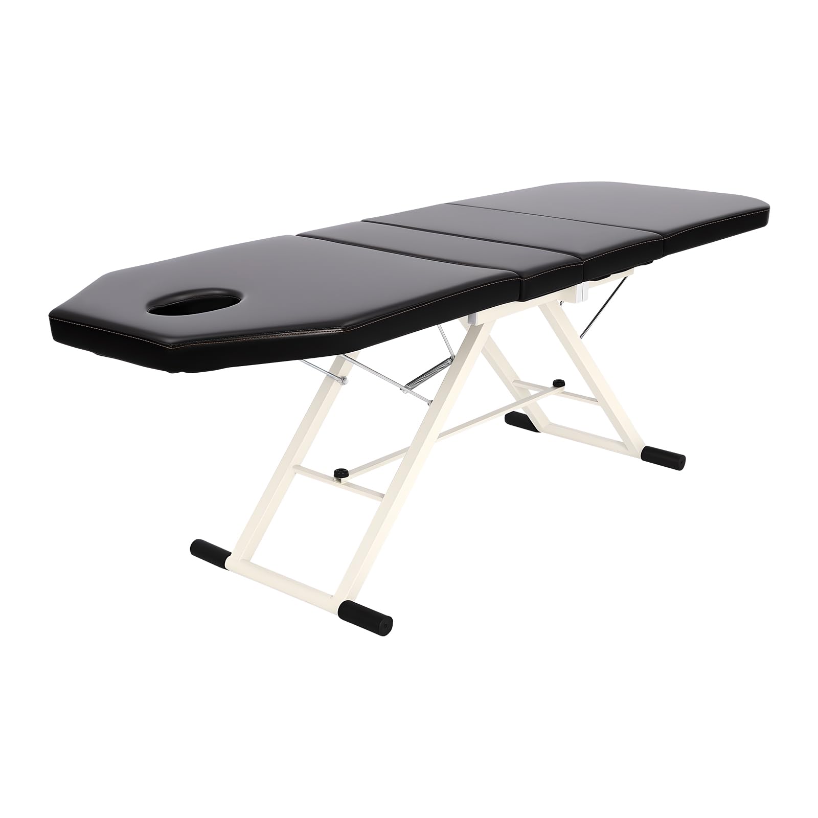 Cama de masaje, tumbona cosmética, moderna mesa de cosméticos plegable de 3 zonas con alta carga, cama de terapia ligera y portátil para spa salón de belleza y uso móvil