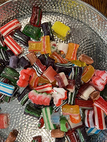 Old Fashion Hard Candy Assortment, Cut Rock Candy & Baby Ribbon Candy In Mix, Bulk Gift Bag #TOP4