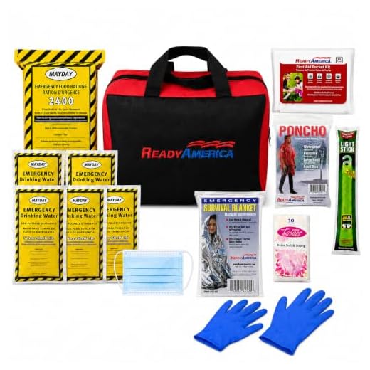 Ready America 72 Hour Emergency Kit, 1-Person, 3-Day Tote, Includes First Aid Kit, Survival Blanket, Emergency Food, Portable Disaster Preparedness Go-Bag for Earthquake, Fire, Flood