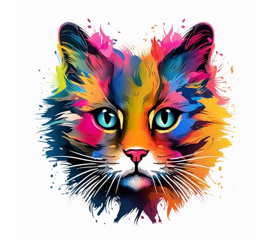 Dopetattoo Six sheets Temporary Tattoos Cats Colorful Art Fake tattoos for Men and Women Neck Arm Chest