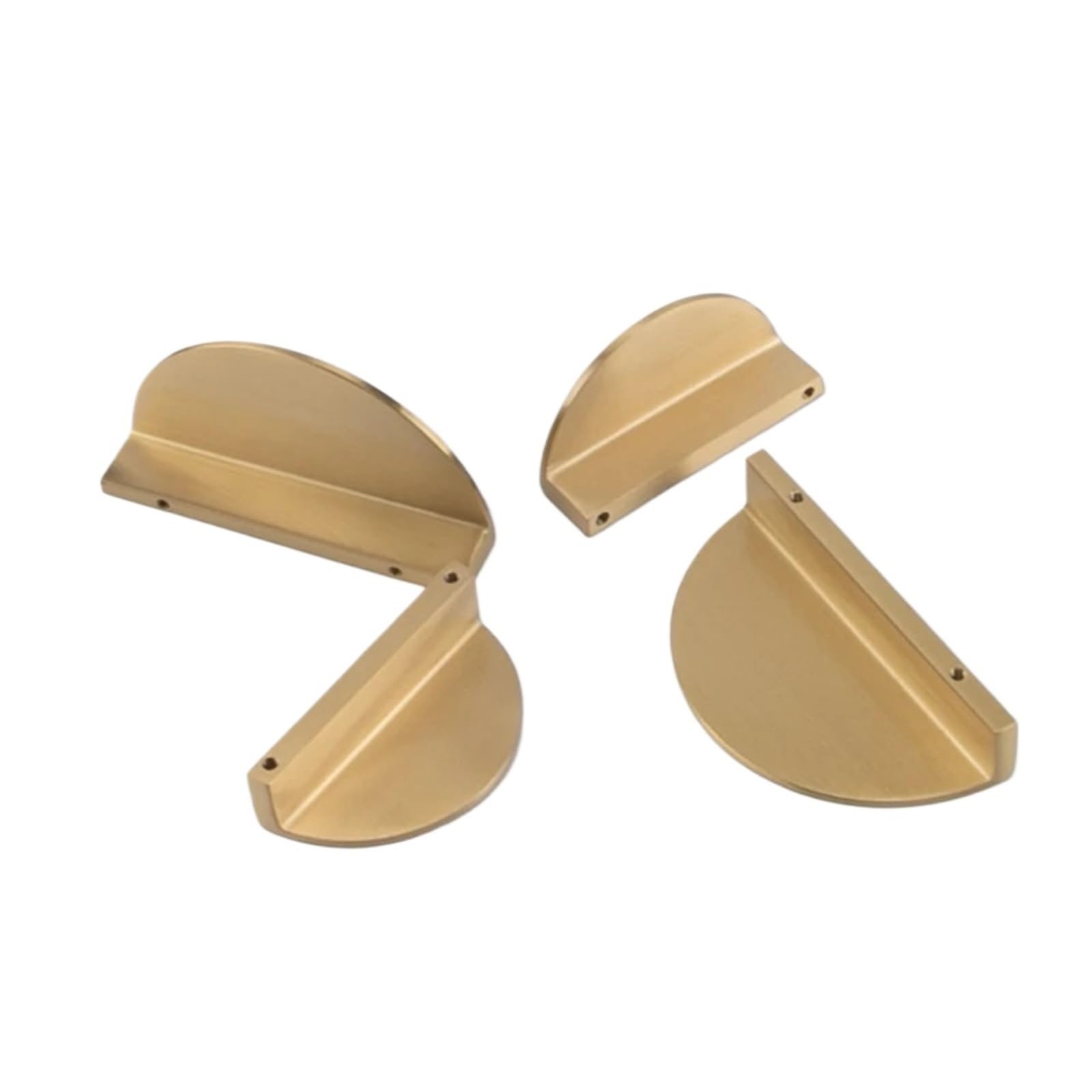 Wylqen 75 Half Moon Handles Solid Brass Semicircle Gold Cabinet Handle