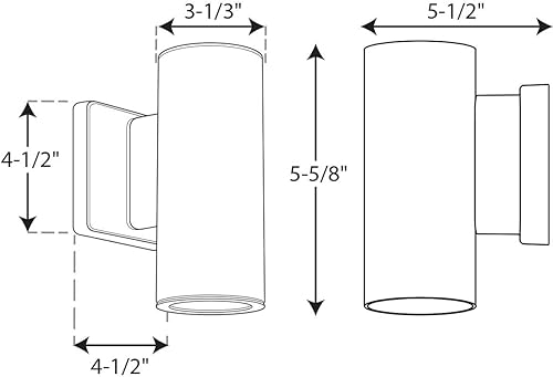 Miniatura 6 de Progress Lighting P563000-143-30K Cilindros Exterior, Negro