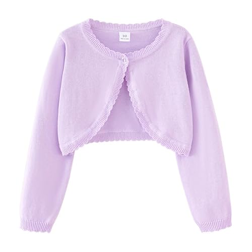 KISLOVE Cardigan da bambina lavorato a maglia, a maniche lunghe,