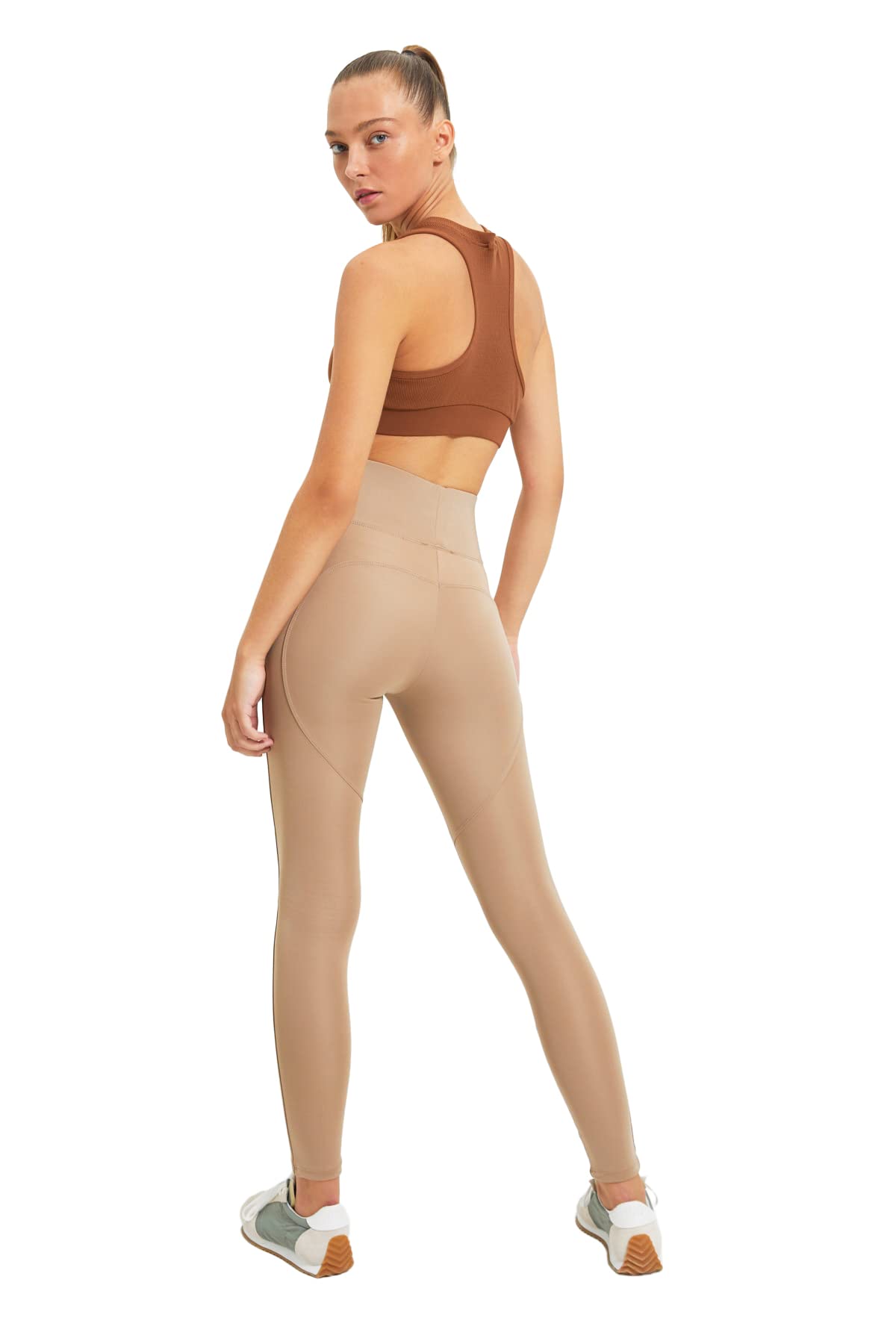 Trendyol Mujer Marrón Grisáceo Push Up Pantalones De Yoga, Xs Para