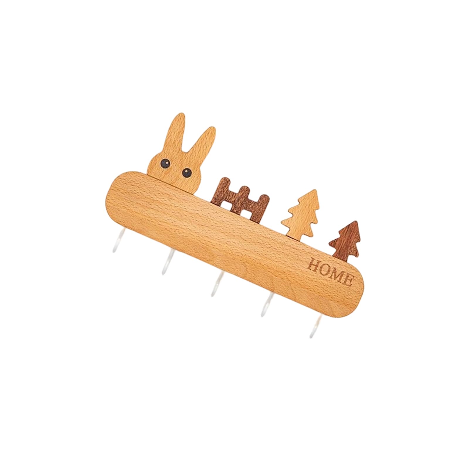 Jazuaiao Natural Wooden Hook Set Removable Adhesive Wall Hanger for Organizing Entryways Closet Spaces Wooden Holder