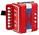 Classic Cantabile Bambino Rosso Kinder Akkordeon (ab 3 Jahre, mit 7 Noten Tasten, 2 Bässe, Rot)