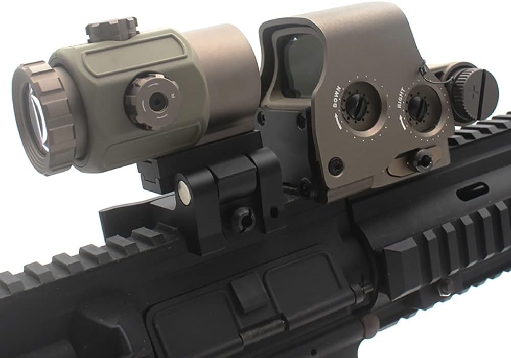 558 Holographic Sight and G43 3X Magnifier Hybrid Sight, Green & Red Dot Scope and 3X Magnifying Glass Combo, Quick Release Rollover Multiplier, for 20mm Rail Mount