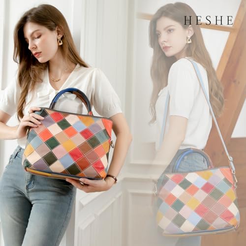 Bolso de cuero genuino multi color para mujer miniatura 2