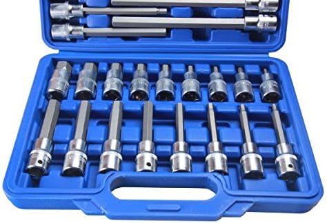 US PRO 30pc 1/2" Drive Hex Bit Sockets H5 - H19 55mm 100mm 140mm 200mm CRV 3229, Variety Pack