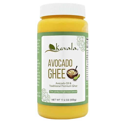 Kevala Mezcla de aguacate Ghee - Mantequilla de ghee - Aceite de aguacate - Mantequilla untable - Aceite de cocina de aguacate - Mantequilla