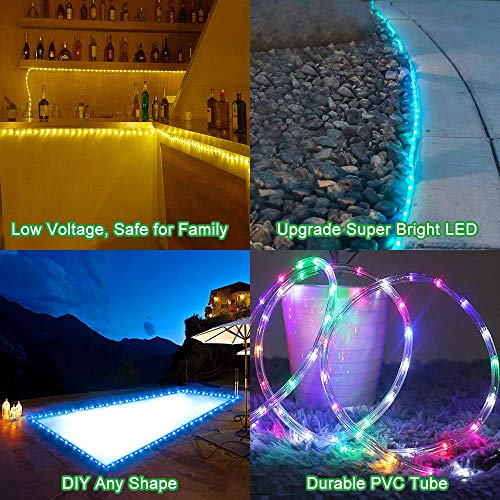 Ollny Rope Lights 180 LED 33ft 16 Multi Colors Changing Outdoor String Fairy Twinkle Strip Tube Lights with Remote Plug in Lights for Bedroom Christmas Tree Party Patio Indoor Decorations,Waterproof - Thumbnail 3