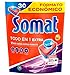 Somat Todo en 1 Pastillas Detergente para Lavavajillas (30 lavados), pastillas del lavavajillas y abrillantador, jabón lavavajillas antiolor