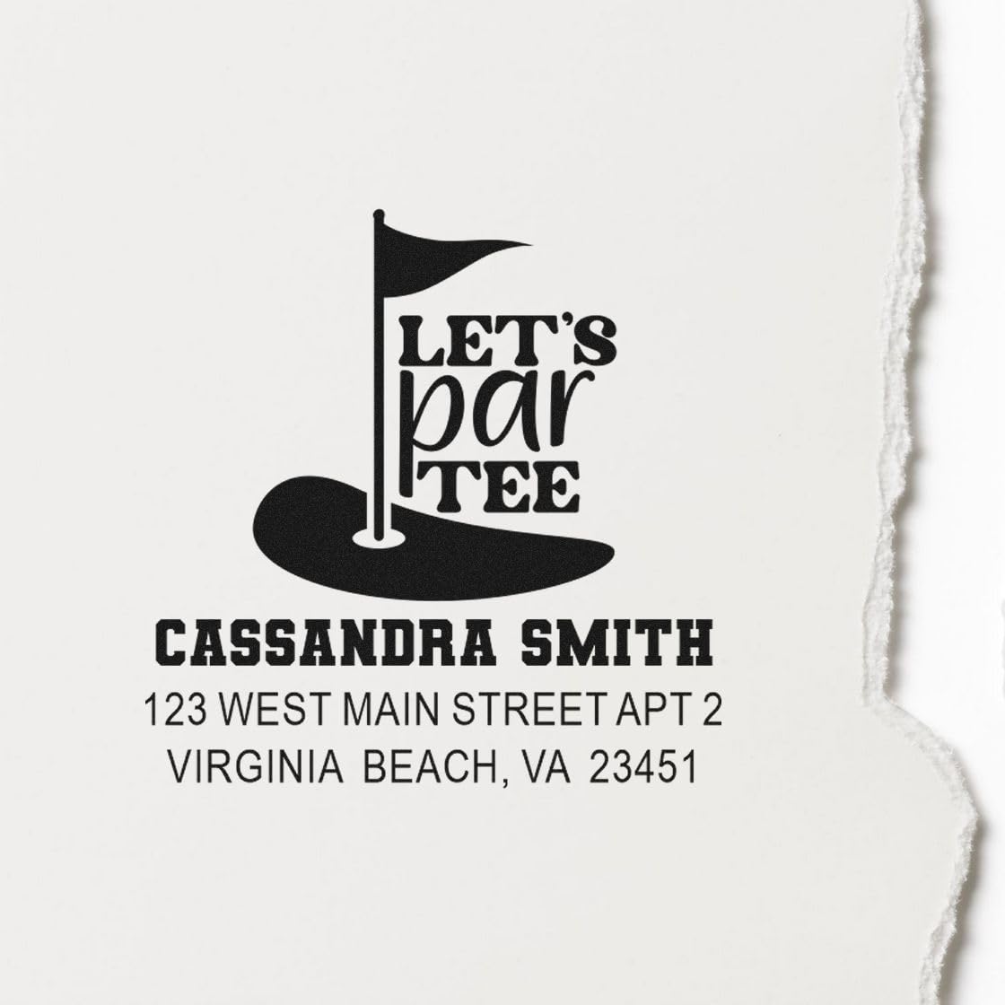 Custom Duo Hand Mailing Stamp Par-Tee Celebration Golf Flag - Your Address