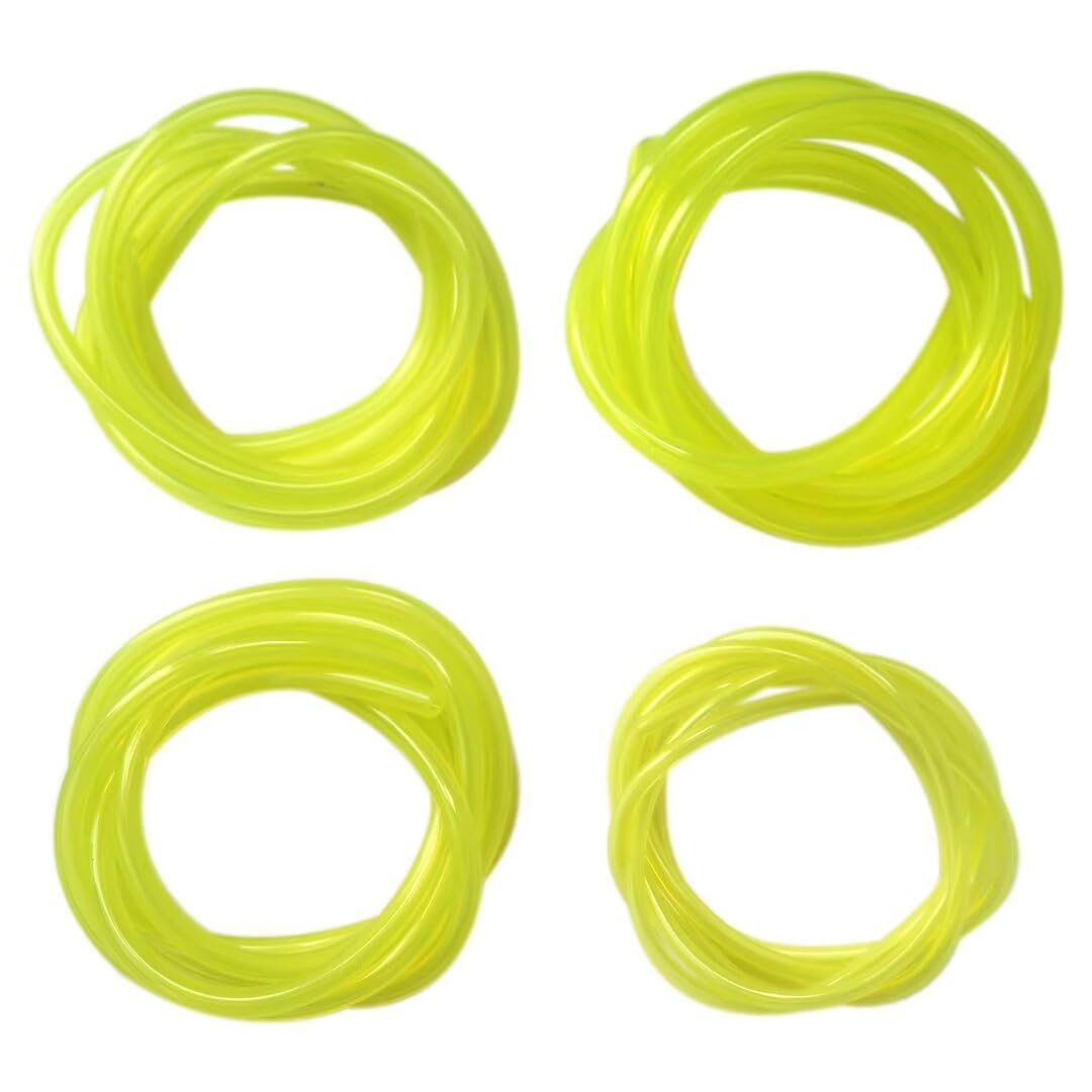 WELURE 4x 4-Size Gas Fuel Line Hose Kit 4Ft Fuel Tube for 2 Cycle Small Engine - Yellow