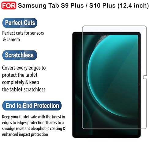Image of CEDO Samsung Tab S9 Plus / S10 Plus (12.4 inch) Tempered Glass | Screen Protector Clear (Transparent)