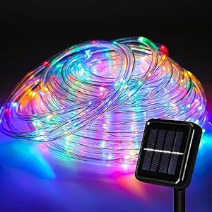 Cecaylie Solar Lichtschlauch 10M 100LED Bunt für Außen - Wasserdicht mit 8 Modi für Festliche Dekoration und Outdoor-Party