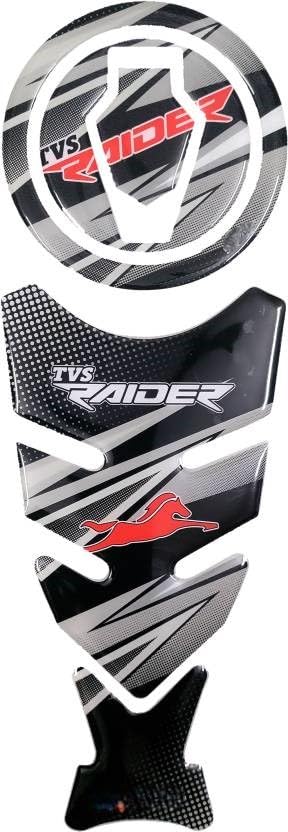 Image of Bike Tankpad for TVS Raider Bike, Motorcycle Decals (Black)