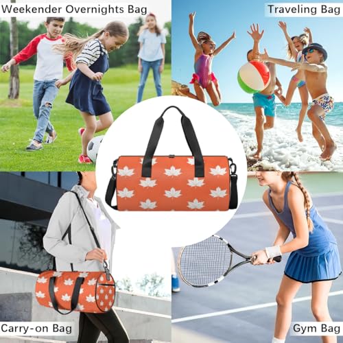 Lightweight Travel Duffle Bag Maple Leaf Print Gym Bag for Women Men Stylish Small Duffle Bag for Fitness Yoga Travel Overnight Sport 7
