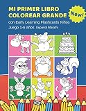 Mi Primer Libro Colorear Grande con Early Learning Flashcards Niños Juego...