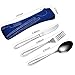 Sunwinc 2 Sets Camping Travel Utensil Set.Outdoor Portable Cutlery Set Silverware Knife Fork Spoon with Carrying Case,Stainless Steel Reusable Lightweight Flatware for Picnic Hiking Boating Work Lunch