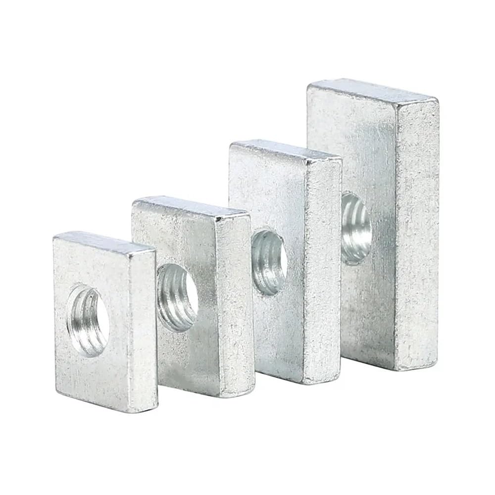 Tuercas cuadradas Delgadas de Acero al Carbono galvanizado, Bloque Deslizante para Perfil de Aluminio, M3, M4, M5, M6 y M8, 2 a 50 Unidades(M8x17x30x6mm-2pcs)