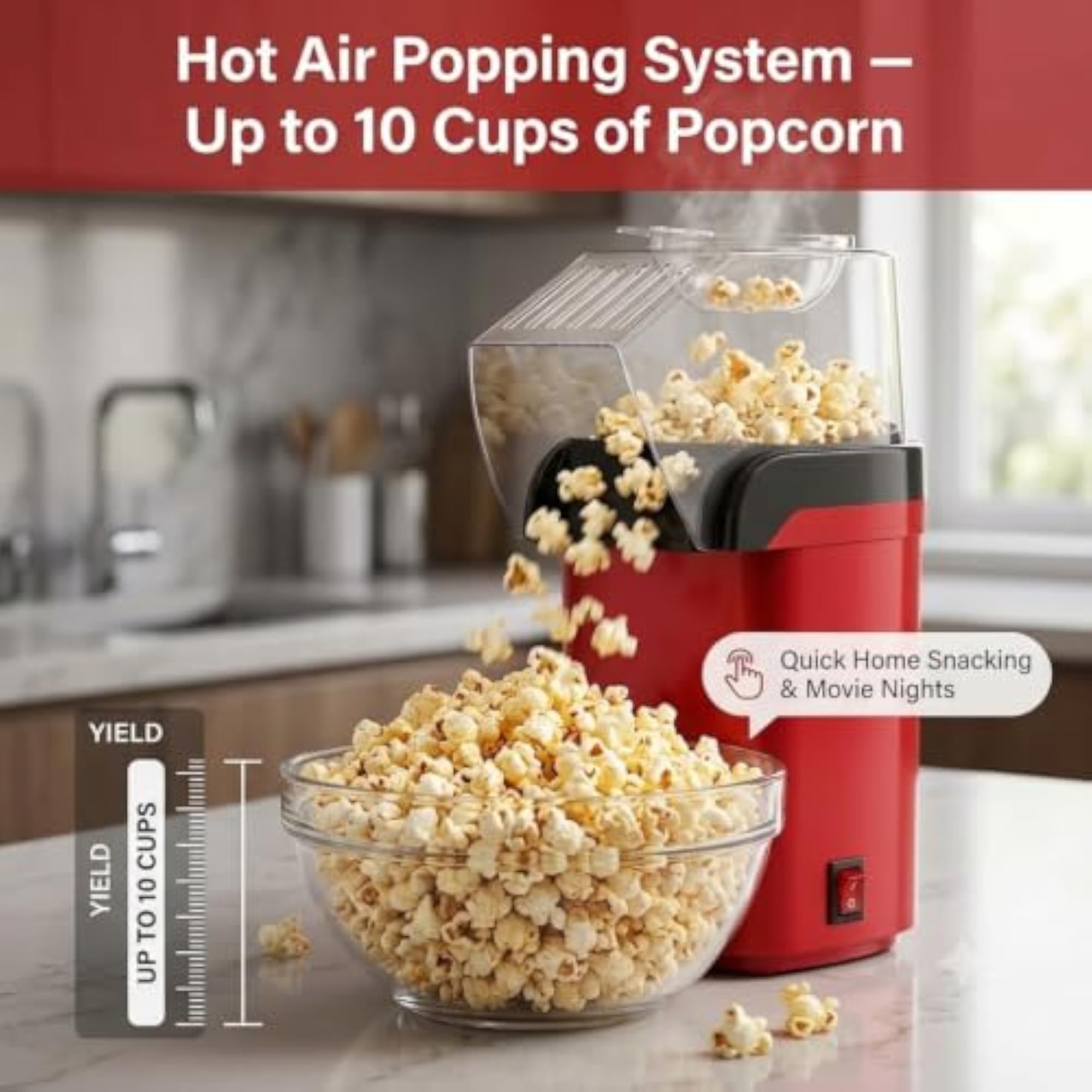 Aluminum Electric Popcorn Machine for Home