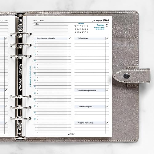 Filofax A5 Business Day Per Page English Appointments Diary - 2024, White - Image 3