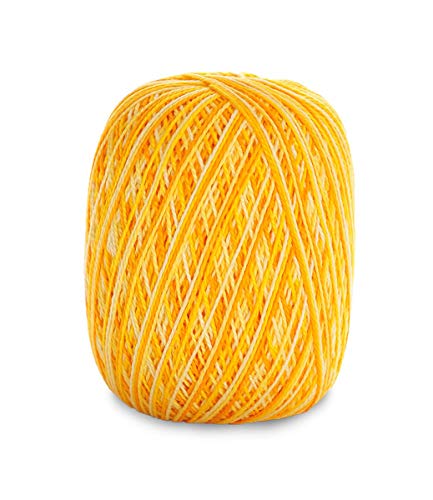 Image of CIRCULO Anne Yarn for Crocheting & Knitting, 100% Mercerized Brazilian Virgin Cotton, Soft Fingering Weight, 547 Yds, 5.19 Oz - Color 9368 Sunshine
